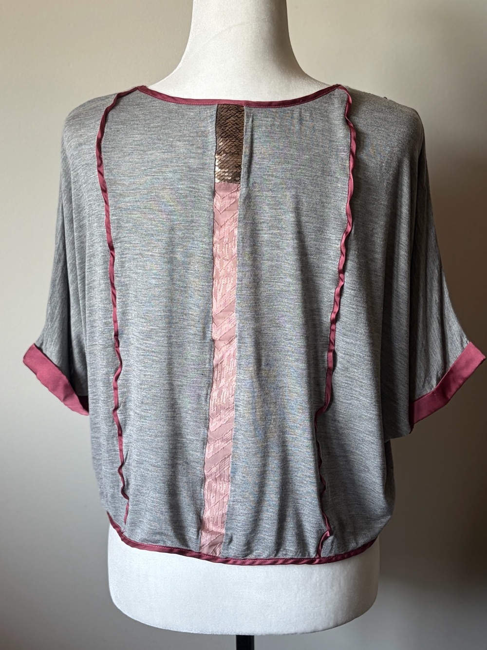 Anthropologie Velvet Patchwork Tee by Tiny -size XS (oversized) -mixed media top - Picture 5 of 16